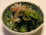 二輪草とそば菜のおひたし
